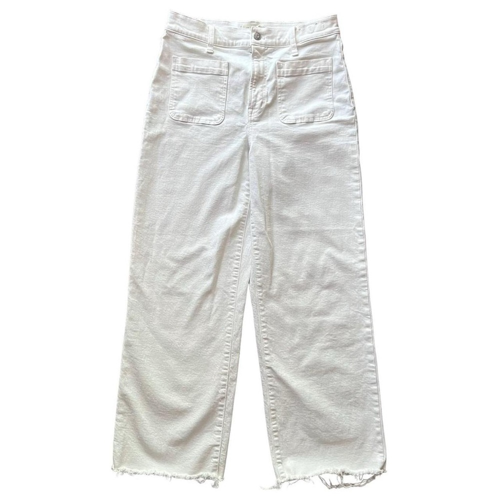 Madewell Perfect Wide Vintage Leg Women's White Cropped Pocket Jeans Size 29